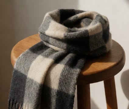 Checkered Wool Scarf