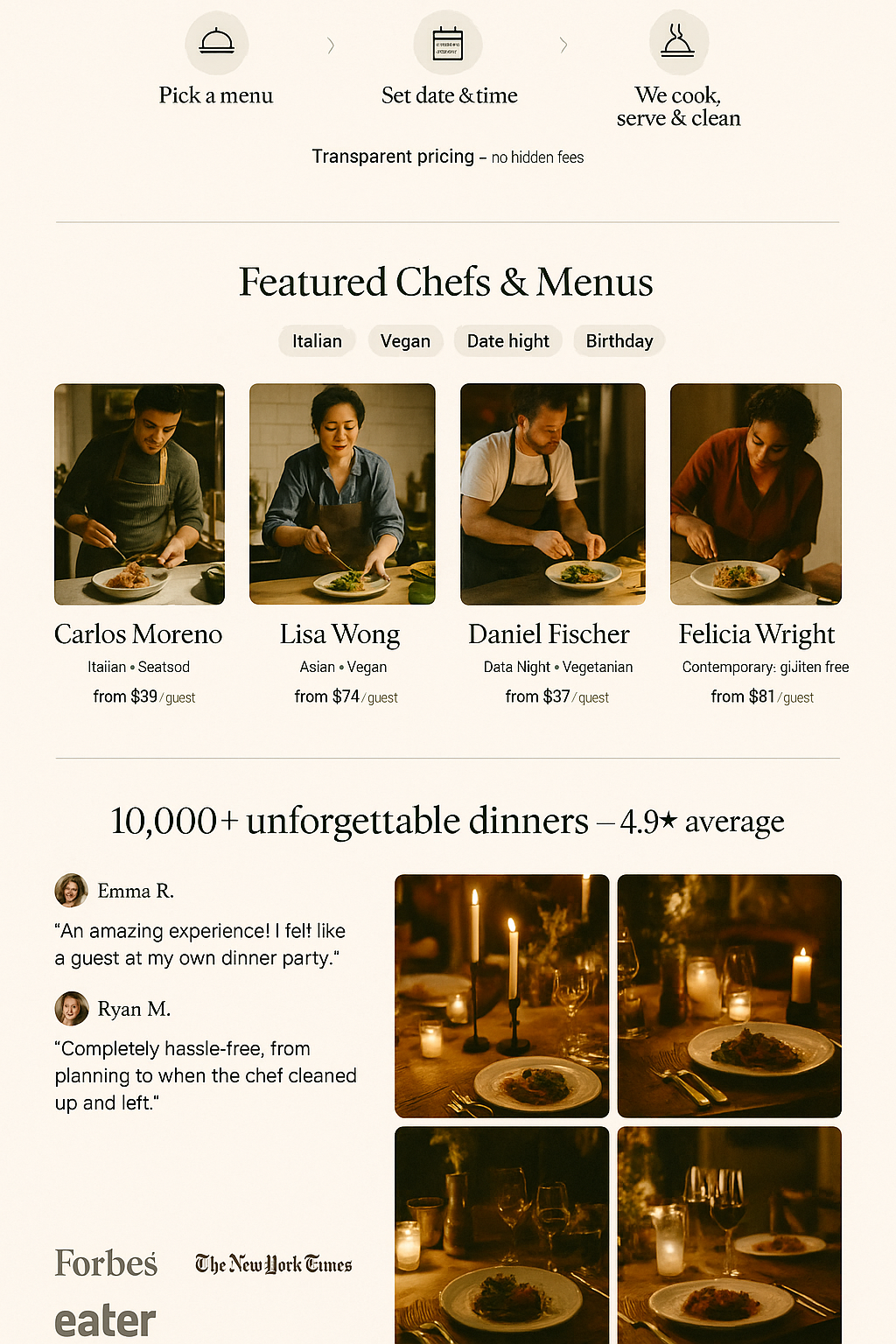 dinner.io-gpt design mockup